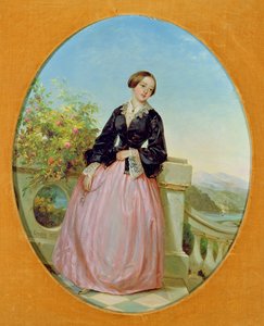 امرأة شابة على شرفة ، 1854 بواسطة لويس لانج